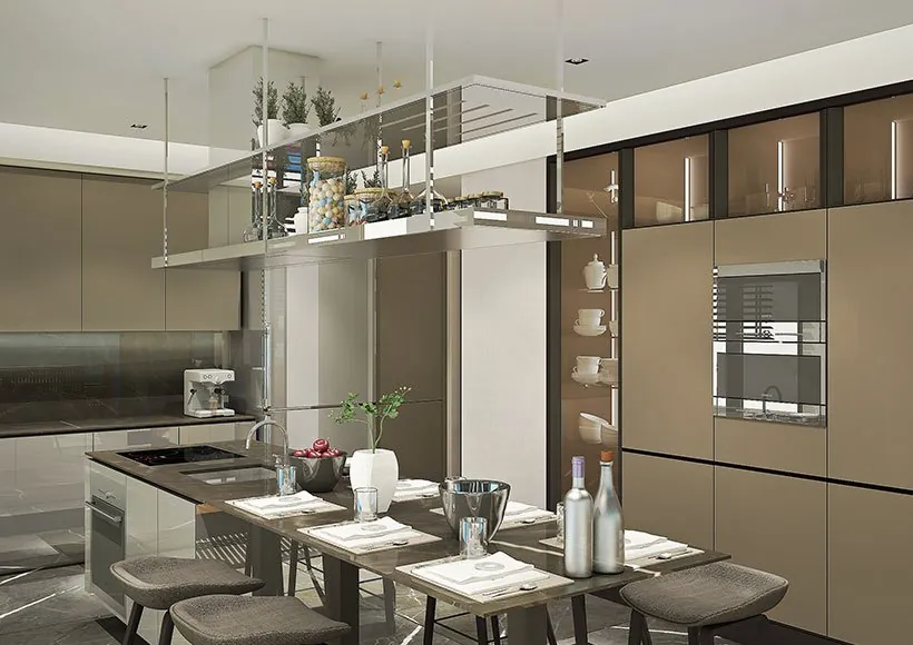 Evren Apartmanı mutfak ve yemek masası